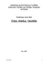 Referāts 'Ētika, morāle, tikumība', 1.