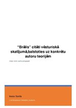 Konspekts 'Brālis. Citāti vēsturiskā skatījumā, balstoties uz konkrētu autoru teorijām', 1.