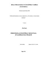 Prakses atskaite 'Pirmsskolas izglītības skolotāja kvalifikācijas prakse', 1.