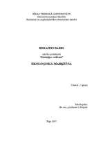 Referāts 'Ekoloģiskā marķēšana ', 1.