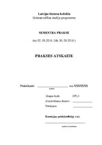 Prakses atskaite 'Prakses atskaite augstskolā', 1.