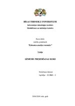 Prakses atskaite 'Lēmumu pieņemšanas koki', 1.