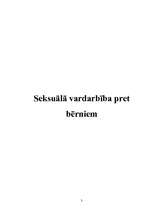 Referāts 'Seksuālā vardarbība pret bērniem', 1.