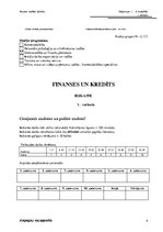 Paraugs 'Finanses un kredīts', 1.