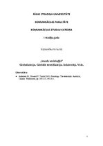 Konspekts 'Globalizācija. Globālā stratifikācija. Iedzīvotāji. Vide', 1.