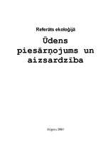 Referāts 'Ūdens piesārņojums un aizsardzība', 1.