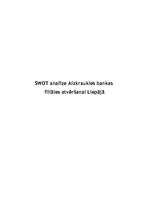 Konspekts 'SWOT analīze Aizkraukles bankas filiāles atvēršanai Liepājā', 1.