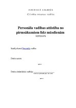 Referāts 'Personāla vadības attīstība no pirmsākumiem līdz mūsdienām', 1.