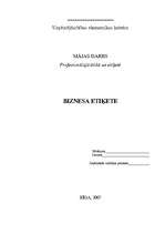 Referāts 'Biznesa etiķete', 1.