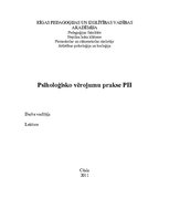 Prakses atskaite 'Psiholoģisko vērojumu prakse pirmsskolas izglītības iestādē', 1.