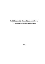 Referāts 'Politisko partiju finansējuma saistība ar 12.Saeimas vēlēšanu rezultātiem', 1.