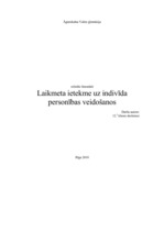Referāts 'Laikmeta ietekme uz indivīda personības veidošanos', 1.
