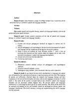 Referāts 'Informētība par logopēdiju kā zinātni un tās nozīmi valodas un runas attīstības ', 3.