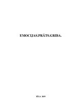 Eseja 'Emocijas. Prāts. Griba', 1.