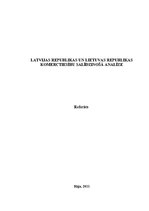 Referāts 'Latvijas Republikas un Lietuvas Republikas komerctiesību salīdzinošā analīze', 1.