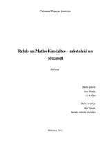 Referāts 'Reinis un Matīss Kaudzītes - rakstnieki un pedagogi', 1.