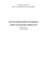 Referāts 'Youth Unemployment in EU and Policies to Reduce It', 1.