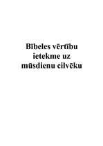 Referāts 'Bībeles vērtību ietekme uz mūsdienu cilvēku', 8.