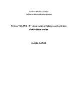 Referāts 'Firmas "Silars - R" resursu izmantošanas un kontroles efektivitātes analīze', 1.