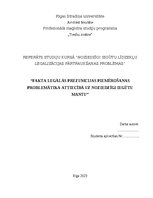 Referāts 'Fakta legālās prezumcijas piemērošanas problemātika attiecībā uz noziedzīgi iegū', 1.