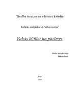 Referāts 'Valsts būtība un pazīmes', 1.