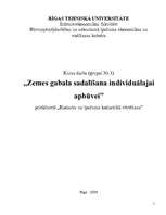 Referāts 'Zemes gabala sadalīšana individuālajai apbūvei', 1.