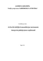 Referāts 'Avīze kā iekšējās komunikācijas instruments transporta pakalpojumu uzņēmumā', 1.
