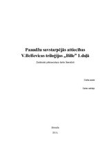 Referāts 'Paaudžu savstarpējās attiecības Vizmas Belševicas triloģijas "Bille" 1.daļā', 1.