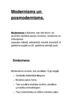 Konspekts 'Modernisms un postmodernisms', 1.