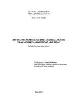 Referāts 'Renesanses un humānisma idejas Bazīlija Plīnija "Slavas dziesmā daudzinātajai Rī', 1.