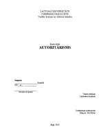 Referāts 'Autoritārisms', 1.