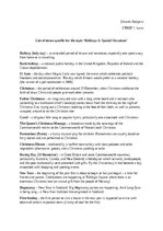 Konspekts 'List of terms specific for the topic "Holidays & Special Occasions"', 1.