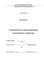 Referāts 'Ietekmēšanas veidi un darbinieku motivēšana uzņēmumā', 1.