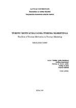 Diplomdarbs 'Tūristu motivācijas loma tūrisma mārketingā', 1.