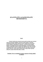 Referāts 'Kvantitatīvā analīze finanšu menedžmentā', 1.