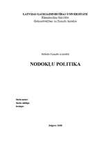 Referāts 'Nodokļu politika', 1.