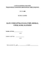 Referāts 'Datu struktūras pamattipi: rindas, steki, koki, kaudzes', 1.