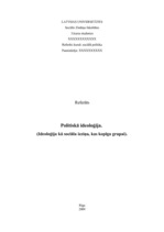 Referāts 'Politiskā ideoloģija', 1.