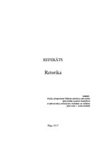 Referāts 'Retorika', 1.
