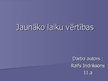 Prezentācija 'Jaunāko laiku vērtības', 1.