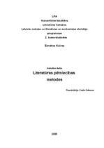 Referāts 'Literatūras pētniecības metodes', 1.