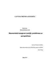 Referāts 'Ekonomiskā izaugsme Latvijā: problēmas un perspektīvas', 1.