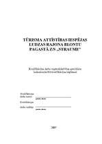 Diplomdarbs 'Tūrisma atīstības iespējas Ludzas rajona Blontu pagasta Z/S "Straume"', 1.