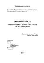 Diplomdarbs 'Lāzerprintera "HP LaserJet 4000" uzbūve un tehniskā apkope', 1.
