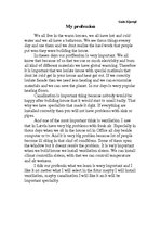 Eseja 'My Profession', 1.