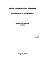 Referāts 'Banku informācijas analīze', 1.