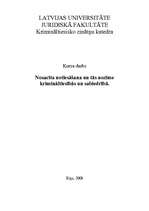 Referāts 'Nosacīta notiesāšana un tās nozīme krimināltiesībās un sabiedrībā', 1.