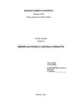 Referāts 'Kriminālistiskās taktikas izpratne', 1.