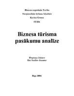 Konspekts 'Biznesa tūrisma pasākumu analīze', 1.