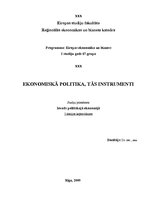 Konspekts 'Ekonomiskā politika, tās instrumenti', 1.